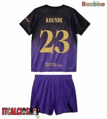 Barcelona Jules Kounde #23 Seconda Maglia Bambino 2026-27 Manica Corta (+ Pantaloni corti)